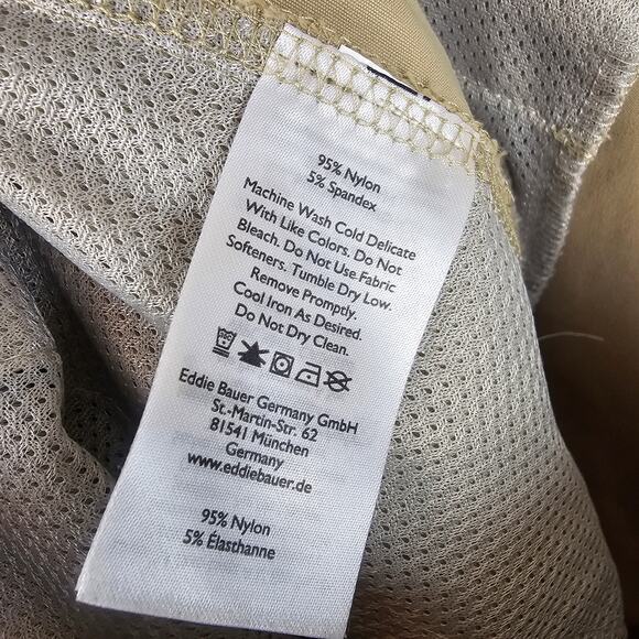 Eddie Bauer Nylon Stretch Tech Pants 36x32 Tan Khaki Outdoor Performance NWOT - Picture 3 of 5